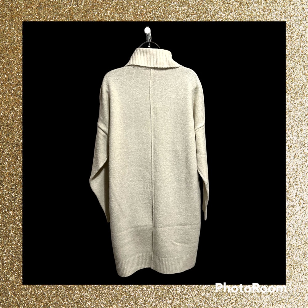 NWT Design Lab Ladies XL Beige Turtleneck Sweater Dress - Picture 4 of 16